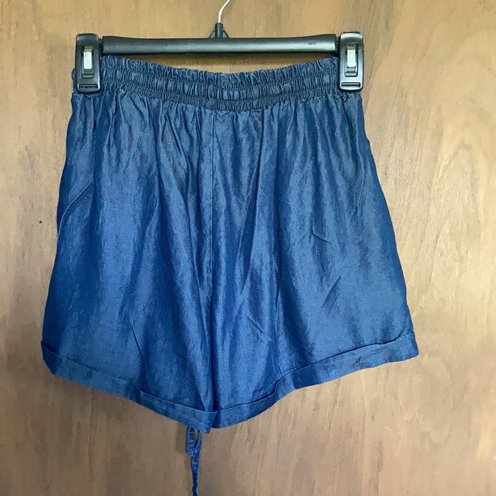 short tencel pull on elastic waist short with pockets casual size M - Picture 7 of 17